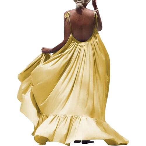 2019 New Women Dress Boho Chic Maxi Sleeveless Long Backless Dresses Evening Party Sexy Wholesaling Retailing Hot Beach Dress