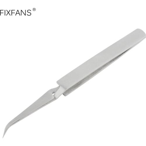 FIXFANS Precision Cross Lock Reverse Tweezers Stainless Steel Curved Thin Tip Self Close Holding Pliers Tweezers DIY Hand Tools