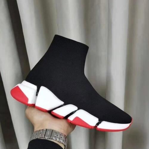 Luxury comfortable running sports mens shoes knitting new arrival socks speed trainer suitable for mens spring light sports sh
