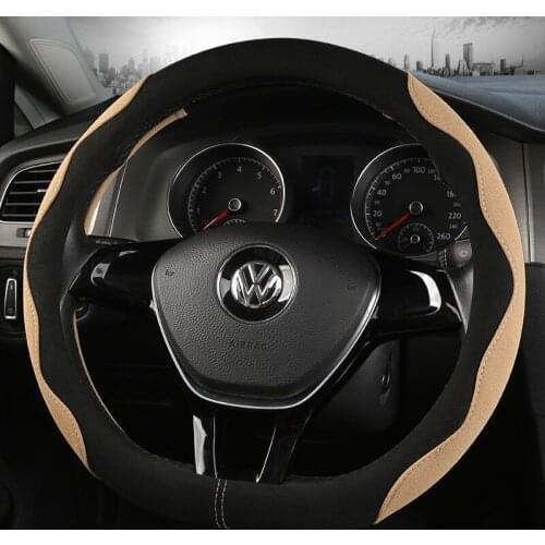 Suede Cow Car Steering Wheel Cover D Shape For VW Golf 6 Golf 7 for Hyundai Ioniq 2017 2018 For Citroen C3-XR C4 Sega C4L Elysee