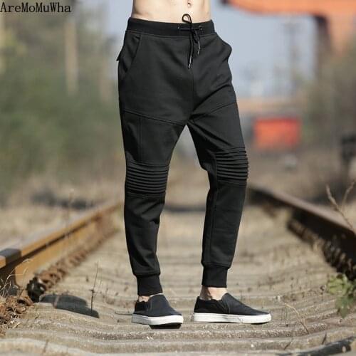 AreMoMuWha Korean Version of Harem Pants Casual Pants Feet Pants Stretch Stretch Pants Track Pants Plus Size Plus Velvet QX1404