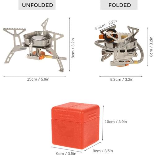 Folding Camping Windproof Stove Outdoor Portable Folding Gas Stove for Hiking Cooking Survival Picnic BBQ Burners Stove