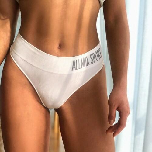 Women Sexy Panties Cotton Seamless Sport G-String Thongs with Letter for Female Soft Low Rise Comfort Underwear Lady Lingerie