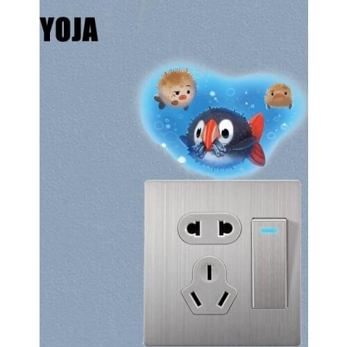 YOJA Puffer And Eagle-billed Fish Fashion Wall Decal Switch Sticker Living Room Bedroom PVC 11SS0306