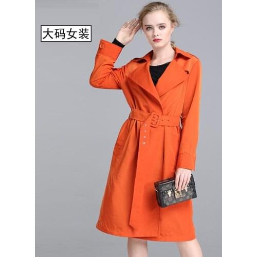 Plus size xl-5xl (bust 126cm) Large size womens windbreaker coat long style fashion lady lapel big yards warm Wind coat 100KG
