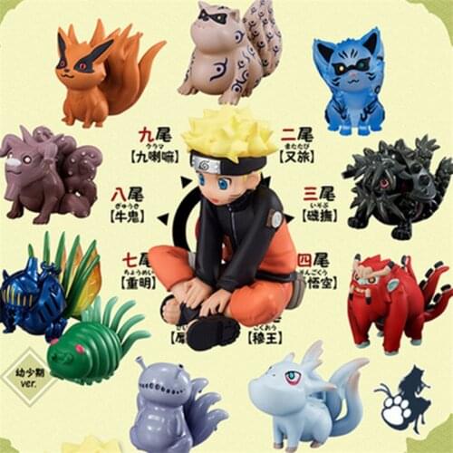 11Pcs/set Naruto Action Figure PVC Toys Baby Bijuu Kyuubi Kurama Christmas Kids Collection Model Toys 9cm