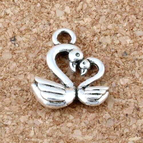 MIC Swan Charms Pendants 50Pcs/lot 12.5x15mm Fashion Jewelry DIY Fit Bracelets Necklace Earrings A-222