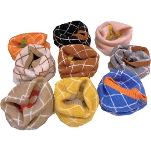 2021 Spring Baby Girls Scarf Children Girls Boys Kintted Wool O Ring Scarves Chidren Outing Protect Kint Solid Color Kids Collar