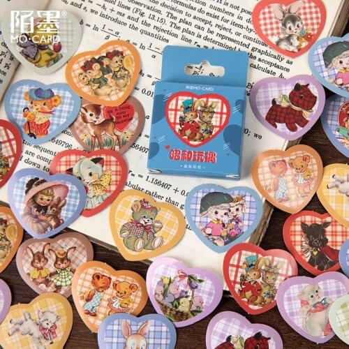 46pcs/1lot Kawaii Stationery Stickers Retro animals Diary Decorative Mobile Stickers Scrapbooking DIY Craft Stickers
