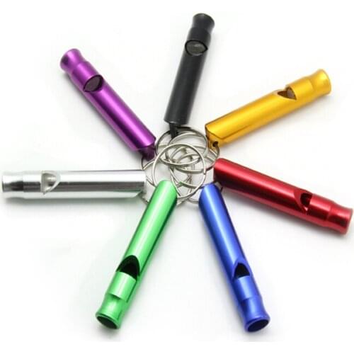 5pcs Whistles Camping Hiking Survival Whistle Small Size Aluminum Emergency Whistle Outdoor EDC Tools Train Whistle Keychain