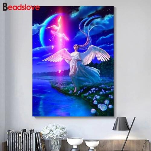 New Arrivals Diamond Painting Angel Girl Fantasy Wonderland Full Square round Drill 5D Daimond Embroidery Cross Stitch Mosaic