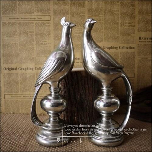 American Electroplating Simulation Standing Pheasant Figurine Resin Handcrafts, 2pcs/lot Home Furnishing,TV Ornaments,Home Decor