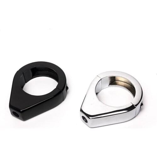 BC7C Black Chrome 41MM CNC Aluminum Motorcycle Turn Signal Mount Bracket Fork Relocation Clamps For Harley Softail Fatboy