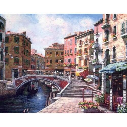 Free shipping mediterranean seascape venice scenery oil painting canvas printings printed on canvas home wall decoration picture
