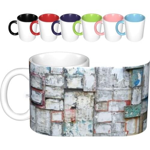 Brooklyn Color Blocks Ceramic Mugs Coffee Cups Milk Tea Mug Brooklyn Color Blocks Street Art Wood White Splotches Wall Hope