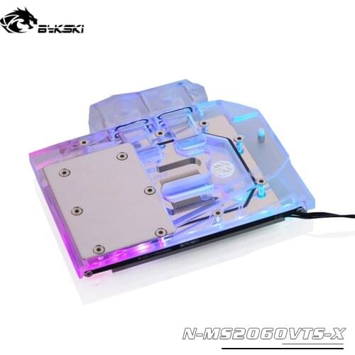 Bykski Water Block use for MSI GeForce RTX2060/1660 VENTUS XS 6G OC Full Cover Copper Radiator Block/ 12V RGB / 5V A-RGB Light
