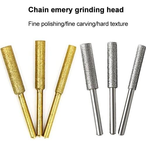 5 Pieces Diamond Coated Cylindrical Burr Chainsaws Sharpener Stone File Chainsaws Sharpening Carving Sharpening Tool JS22