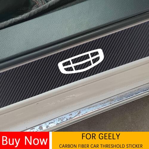 For Geely Coolray GS Icon Lynk & Co Uliou Atlas Emgrand Carbon Fiber Car Door Threshold Pedal Scuff Plate Stickers Accessories