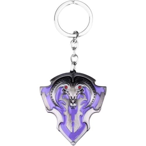 DOTA 2 Keychain The Vanguard Purple Mist Shield Model Alloy Key Chain Ring Cosplay Accessories Key Holder Men Jewelry