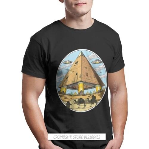 Alien Pyramids UFO Graphic Streetwear Egyptian Mythology Ancient Gods Atum Horus Osiris T-Shirts Pure Cotton Oversize Tops