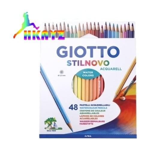 1sets Italy Giotto 48color water soluble color pencil professional art painting watercolor pencil for beginners at supplies