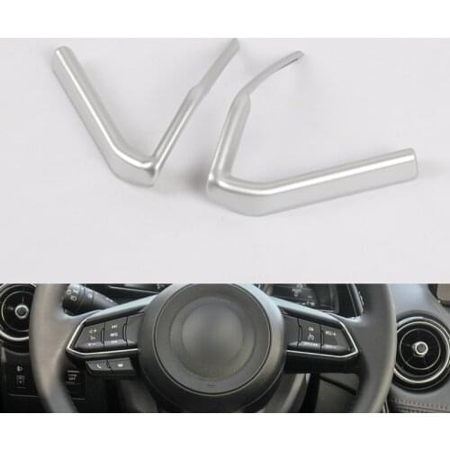 Carbon Look Chrome For Mazda CX3 CX-3 2016 2017 2018 2019 2020 Steering Wheel Button frame Cover Trims Car Accessories