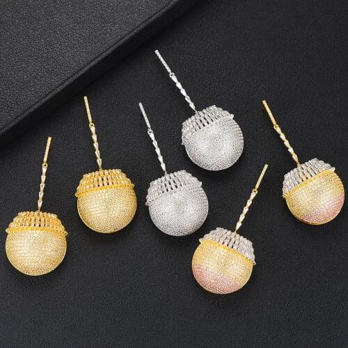 LARRAURI New Charms Trendy Long Ball Drops Earrings Luxury Cubic Zircon Drop Ear Earrings For Women Wedding Party Accessories