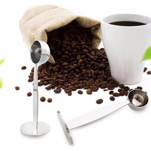 Stainless Steel Coffee Spoon Espresso Stamp Coffee Measuring Tamper Scoop Home Kitchen Accessories