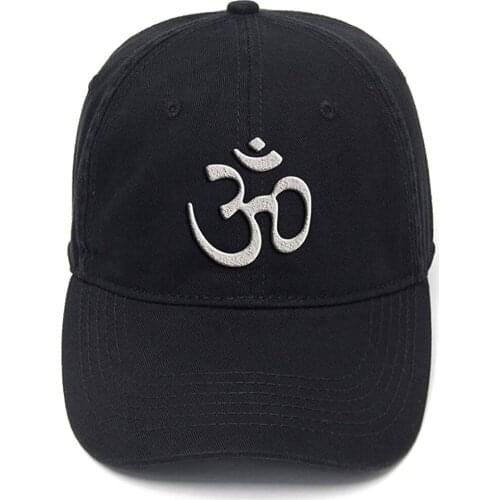 Lyprerazy Om Washed Cotton Adjustable Men Women Unisex Hip Hop Cool Flock Printing Baseball Cap