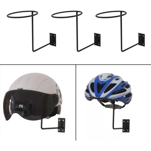 Set of 3 Wall-Mounted Black Metal Hat & Wig Display Racks, 20cm