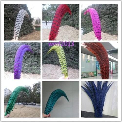 Wholesale copper chicken cover tail feathers 90-100 cm Amherst pheasant feathers wedding decorations pheasant feather pen