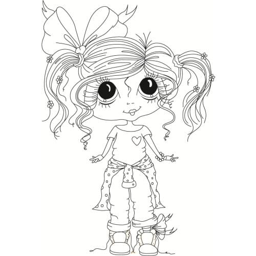 10x8 Girl with little braids Transparent Clear Stamps Silicone Seals for DIY scrapbooking photo album Card Making