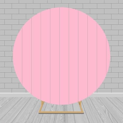 Pink Wood Round Backdrop Cover Bridal Shower Photography Background for Photo Studio Wedding Party Decor Dessert Table Banner
