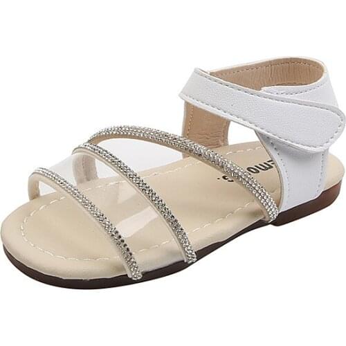 Girls Sandals Children Toddlers Sandals 2021 Summer Shoes for Little Kids Transparent with Rhinestone Fashion Chic Princess Soft