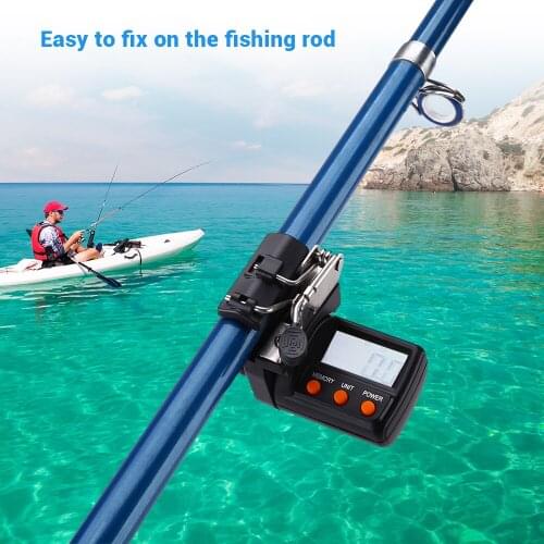 Fishing Line Counter Clip On Rod Meter Gauge Depth Finder Digital Fishing Line Counter 999M Fishing Accessory
