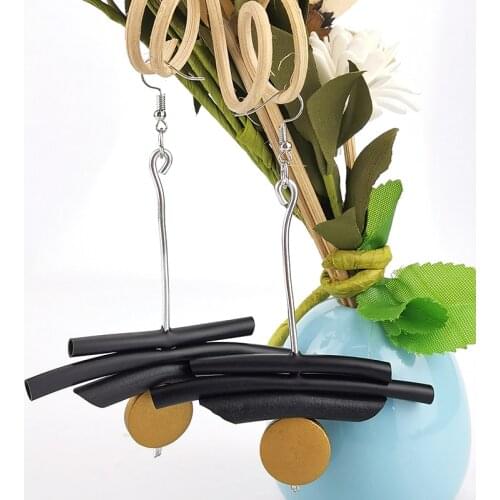 UKEBAY New Hand Made Drop Earrings Women Rubber Jewelry Geometric Fashion Earrings Gothic Wedding Earring Accessories Wholesale