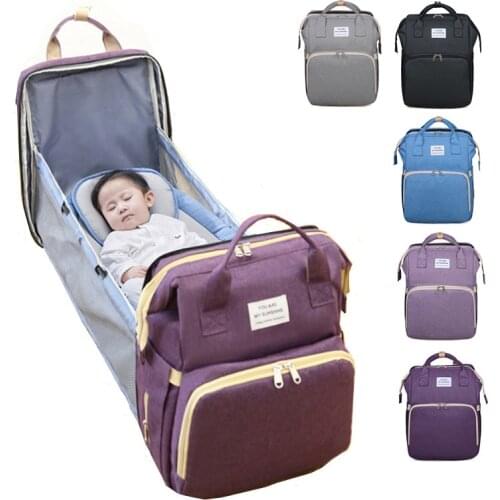 Diaper Bag Moms And Dads Backpack Multifunctional Baby Bed Maternity Nursing Handbag Stroller Nappy Bag