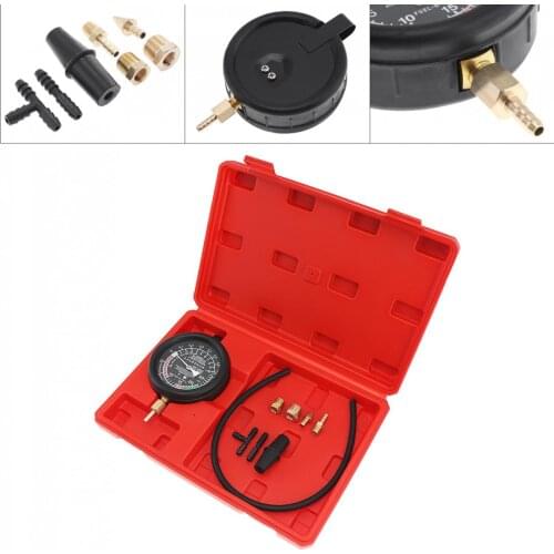 Universal 0~10 PSI /0~28 Hg Portable Carburetor Valve Fuel Pump Pressure Vacuum Tester Gauge Kit for Car/Truck