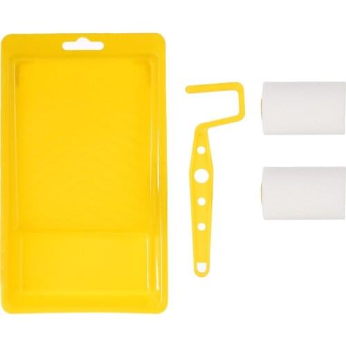 Uxcell Paint Roller Kit 2 Inch 2xCovers 1xRoller Frame 1xPaint Roller Tray to finish the painting of ceiling drywall 4Pcs