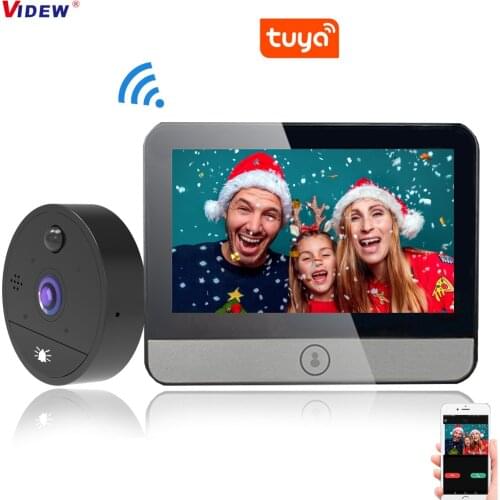 VIDEW 4.3" Tuya Peephole Door Viewer Wifi Doorbell Camera Video Intercom Motion Detection Night Vision for Home Apartment