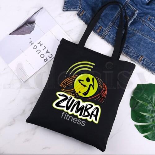Zumba Fitness Dance Lover Christmas Graphic Large Capacity Storage Handbag Shoulder Bag Tote Reusable Student Bookbag