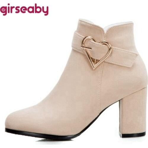 Girseaby New Spring Winter Women Pumps Boots High Quality Lace-up European Ladies shoes PU High Heels Boots Fast Delivery S2398