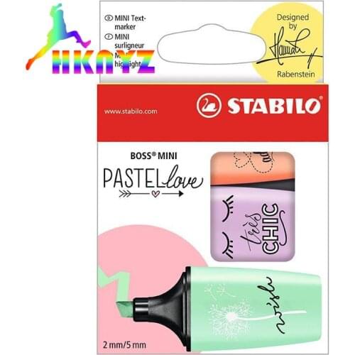 1sets STABILO BOSS MINI Pastellove - 3er Pack - delicate Turkish, pink rouge, hint of mint green Text marker