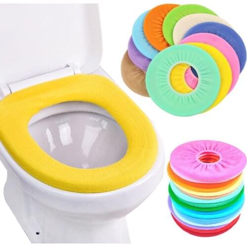 1Pc Toilet Seat Case Warmer Toilet Pedestal Pan Cushion Pads Washable Toilet Seat Covers Random Color Warm Pad Bathroom Accesso