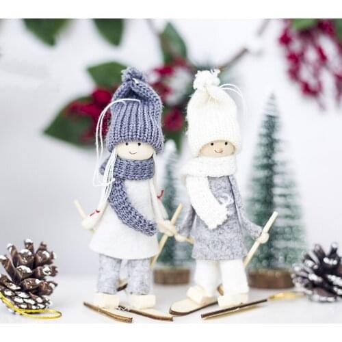 1pcs/lot Christmas Mini Doll Decorative Ornaments Wool Doll Christmas Tree Home Decor New Year Creative Doll Ornament Kids Gift