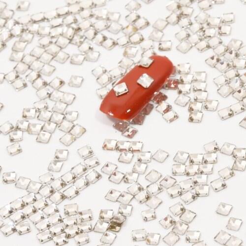 20pcs/lot Nail Rhinestone Flat-back Rhombus 3X5mm Rhinestone/Square -3X3mm Nail Charm Crystal Jewelry for Nail Accessory Crystal