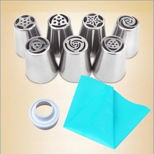 7Pcs/9Pcs Russian Tulip Icing Piping Nozzles Cake Decoration Tips 3d Printer Nozzle Biscuits Sugarcraft Pastry Baking Tool DIY