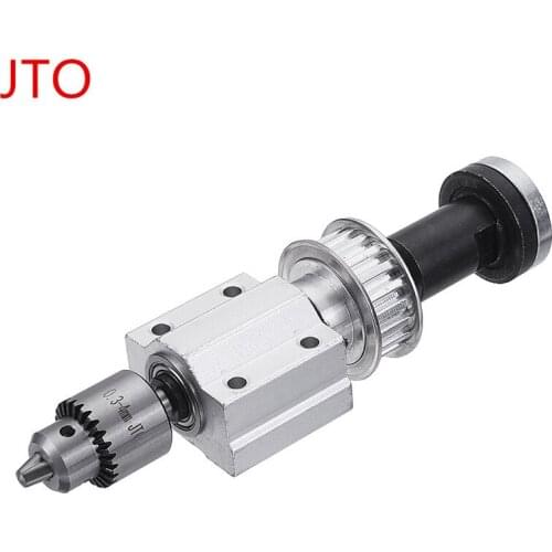 Unpowered DIY Woodworking Cutting Grinding Spindle Trimming Belt B10/JTO Drill Chuck Set Small Lathe Accessories for Table Saw