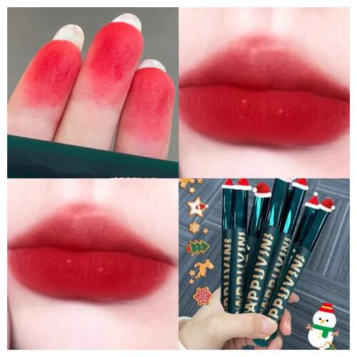 Cappuvini velvet matte lip gloss long lasting waterproof Christmas green appearance women beauty cosmetic makeup lipstick AC366