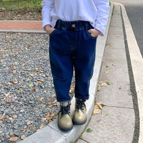 2021 Korea style girls boys denim pants autumn fashion kids long jeans pants 2-7 years